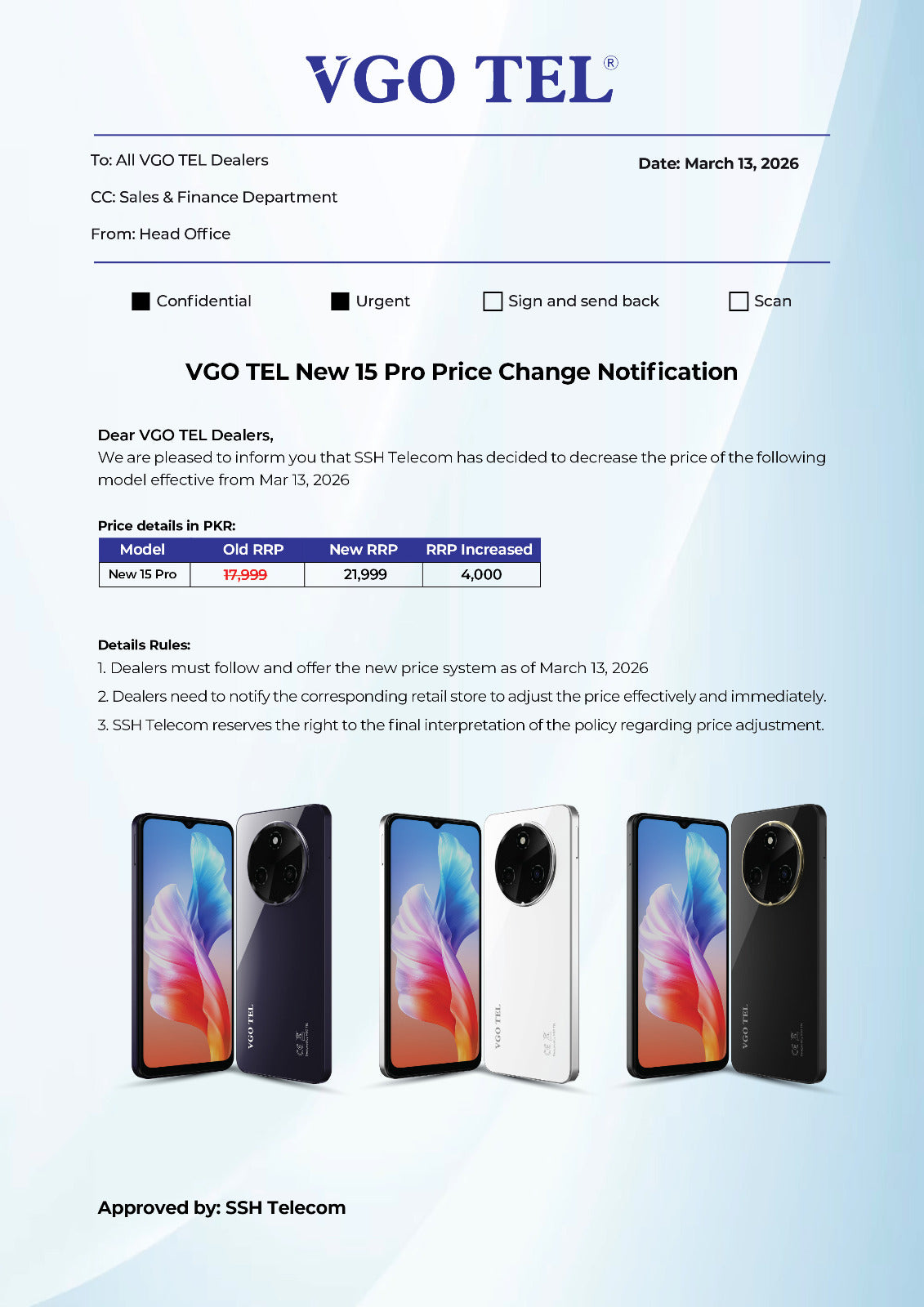 VGO TEL ANNOUNCES UPDATED PRICING FOR VGO TEL NEW 15 PRO IN PAKISTAN