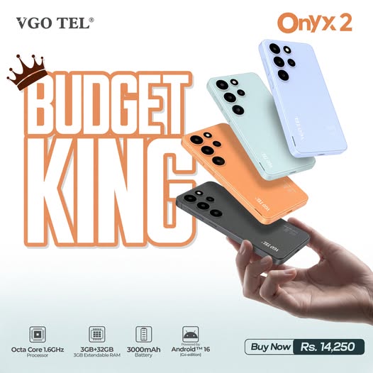 VGO TEL Pakistan Launches Onyx 2 – A Compact & Budget King Smartphone