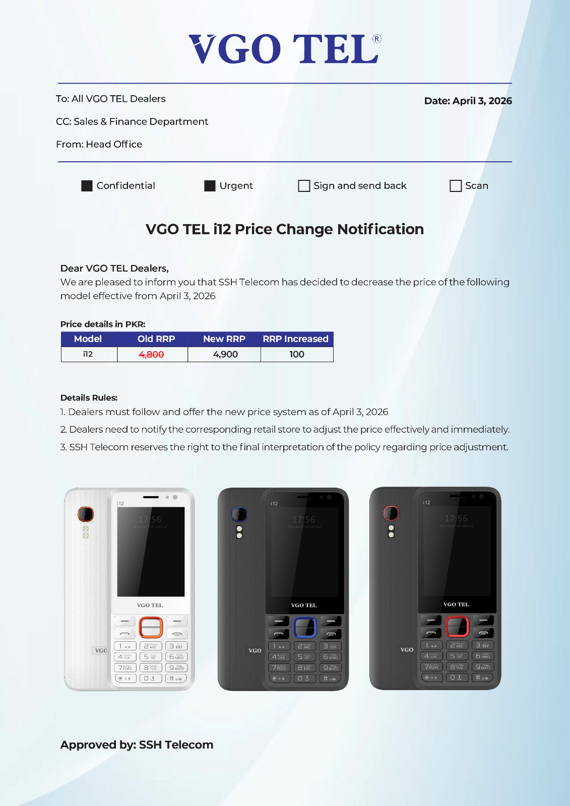 VGO TEL i12 PRICE INCREASE IN PAKISTAN – NEW UPDATED PRICE 2026