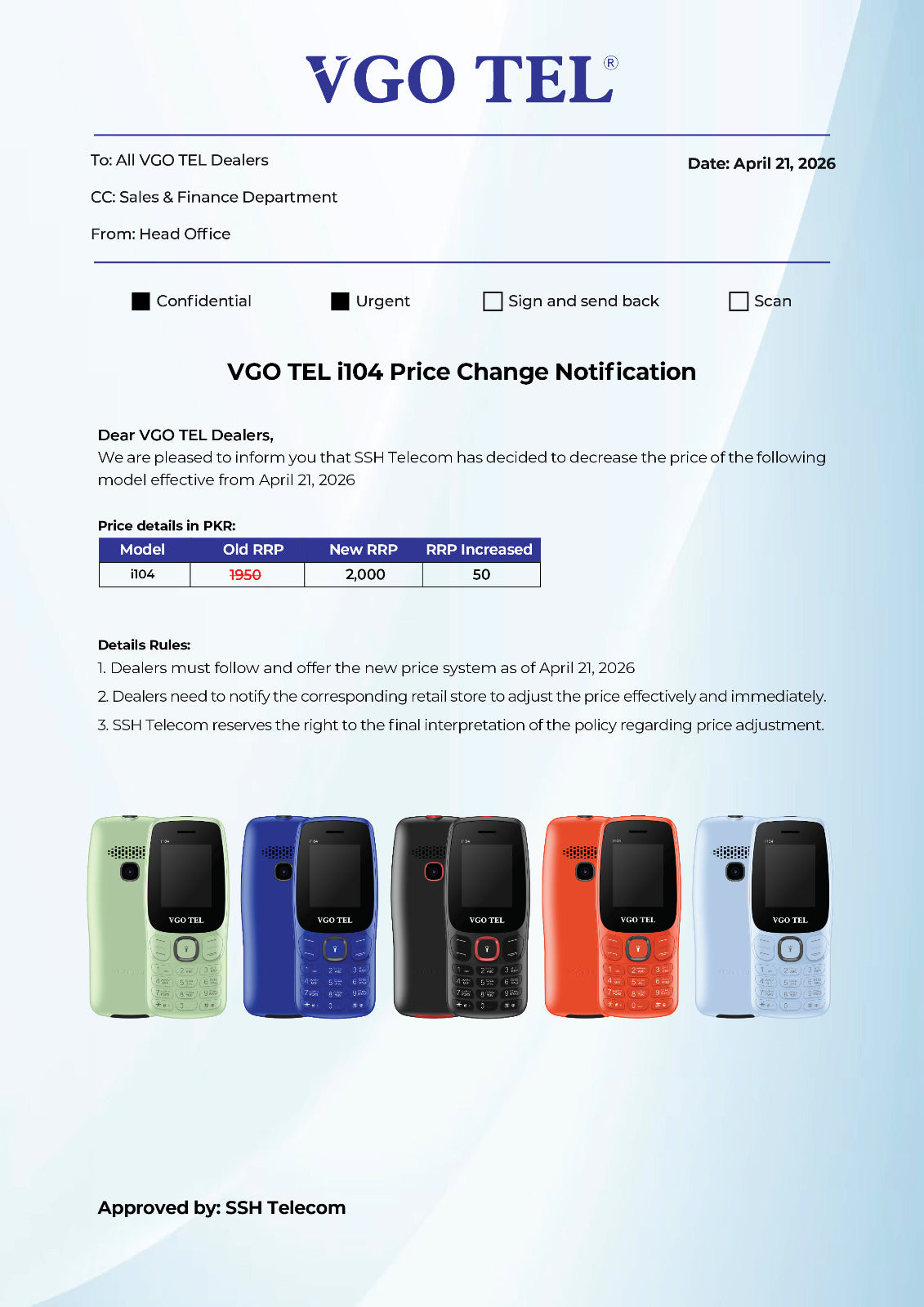 VGO TEL i104 PRICE INCREASE IN PAKISTAN – UPDATED PRICE 2026