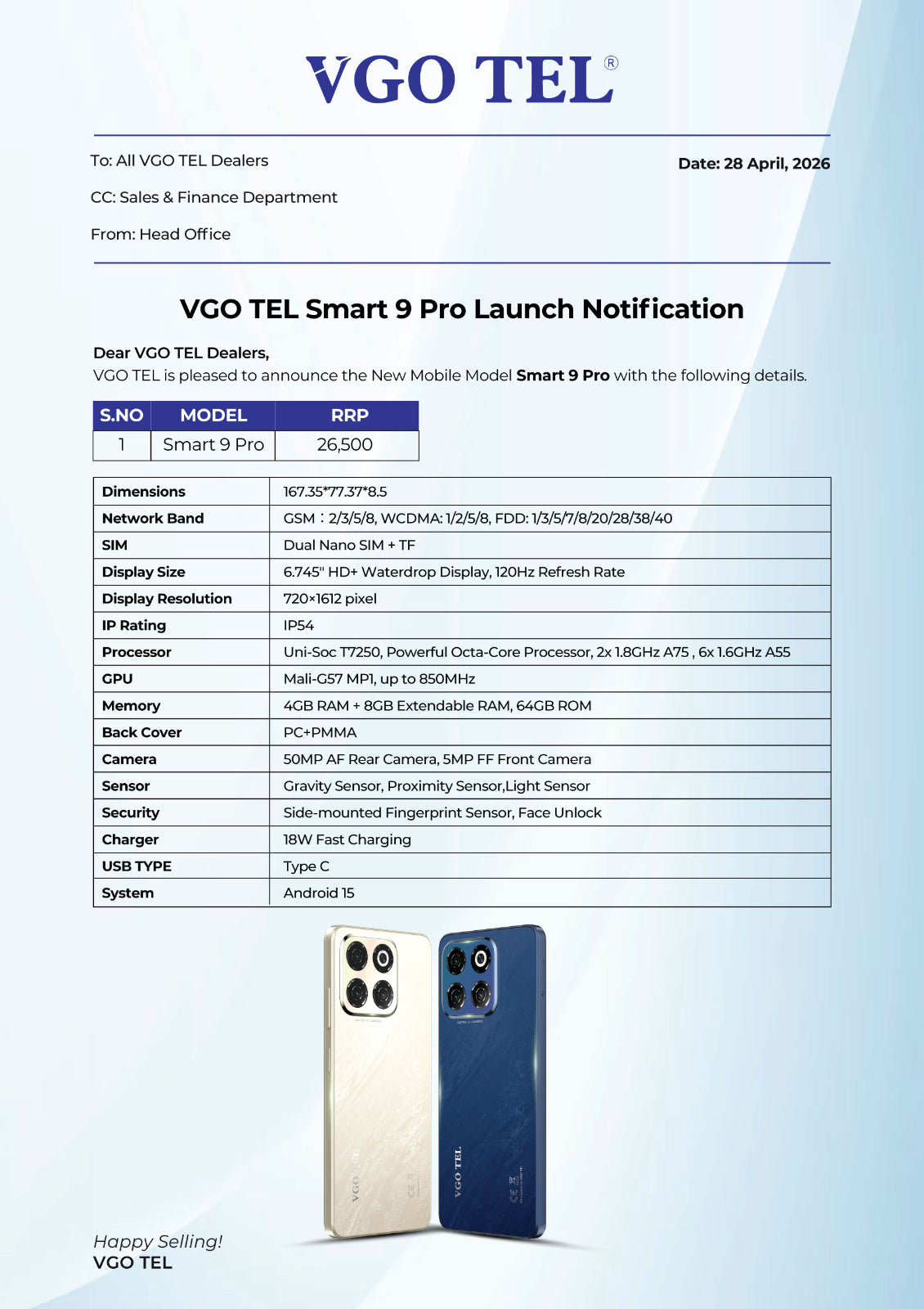 VGO TEL SMART 9 PRO OFFICIALLY LAUNCHED